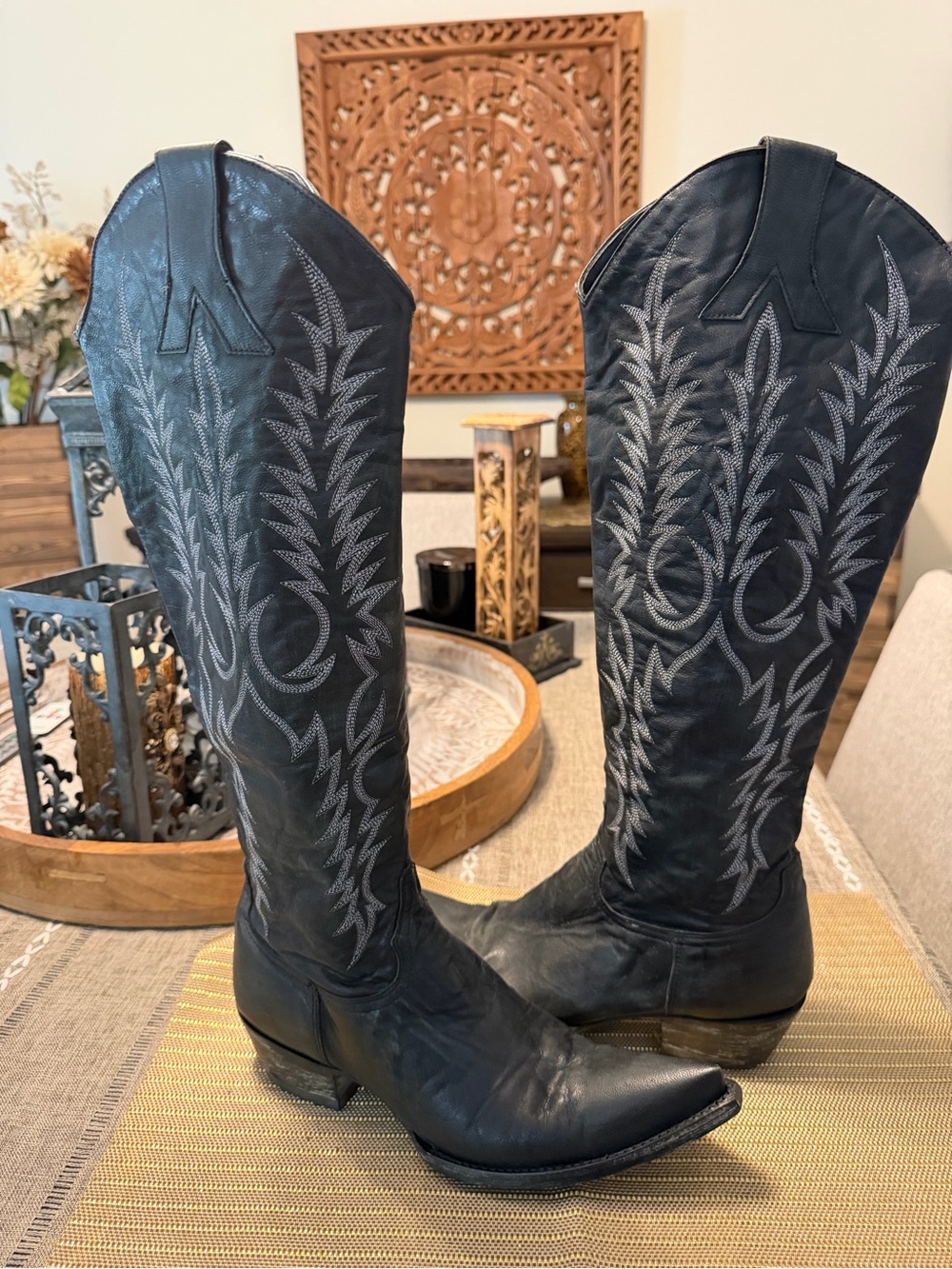 Old Gringo Black Tall Embroidered Western Boots